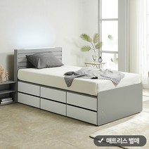 퍼즐 LED+USB형 높은 2단서랍침대 SS (전체 서랍형) (매트 미포함), 월넛화이트