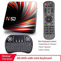 android tv box android 0 4gb 32gb 64gb 4k h.265 미디어 플레이어 3d video 2.4g 5ghz wifi bluetooth smart tv, 영국 플러그, 64g키보드 포함