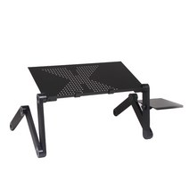 조정 가능한 알루미늄 노트북 데스크 인체공학 컴퓨터 데스크 휴대용 TV 침대, CHINA_Black Air Hole