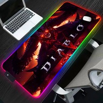 디아블로 3 Rgb 마우스 패드 노트북 매트 카와이 Pc 게임 컴퓨터 데스크 프로텍터 테이블 애니메이션 액세서리 데스크패드, [08] 400x900x3mm, [18] LL000638