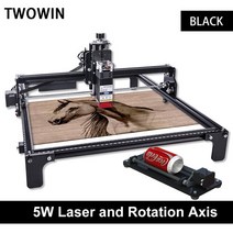 Twowin 레이저 조각 기계 20 w40 w 작업 영역 420x400mm cnc 라우터 목공 밀링 커터 프린터 diy 목재 금속 유리 조각사, 5W Rotation Axis, With Office Board