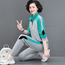 짐웨어 트레이닝복 빅사이즈 땀복 트레이닝셋업 여성 레저 캐주얼 츄리닝