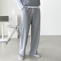 빠델 남성용 사계절 일자 와이드 밴딩 스판 트레이닝팬츠