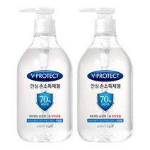 해피바스 브이프로텍트 안심 손 소독제겔, 400ml, 2개