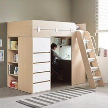 e스마트 하우스 수납서랍 1인실 프리미엄 독서실책상 풀세트, 메이플