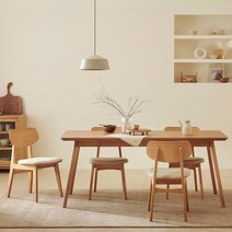 한샘몰pick 더메이드 리브 6인 원목수납 식탁 라탄+원목 의자세트, D 오트밀베이지 원목(2)+라이트그레이 라탄(2)(D)