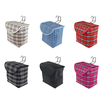 자전거 장바구니 킥보드 수납함 체크무늬 걸이형, 레드체크