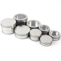 힘찬쇼핑_ 휴대가 간편한 원형 틴케이스 (사무용품 생활용품 악세사리 분할보관함 소분용기), 투명창, 90x60mm