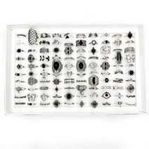 해골 반지 볼드링 텅스텐 명품반지 빈티지반지 100 빈티지 Boho 뱀 심장 여성의 혼합 라인 석 너클 링 세트 보석 파티 호의 망고 나무