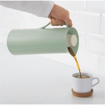 인테리어 보온병 보냉병 민트 주전자 텀블러 1L, 베회브드 1개