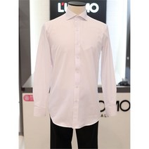 워모 GD01 화이트 와이드카라 슬림셔츠 MSU109