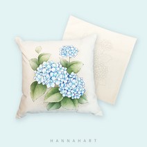 천아트 패키지 수국 쿠션커버