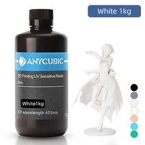 3d 프린터 프린트 산업용 공업용 가정용 레진 부속품 부품 재료 필라멘트 ANYCUBIC 500g1kg 액체 포토폴리머 수지 405nm uv 수지 lcd 용 광자광자 s광자 용, 화이트 -1kg, 협력사