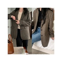 캣츠원피스 / 당일 모던 겨울 체크 헤링본 울자켓