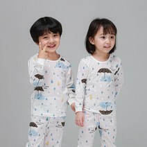 알록달록 우산 쟈가드긴팔 유아내복 아동내의 주니어실내복 잠옷 9부