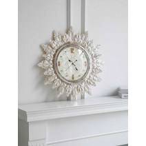 고급 벽시계 거실 무소음 시계 화이트 플라워 고급 인테리어, C