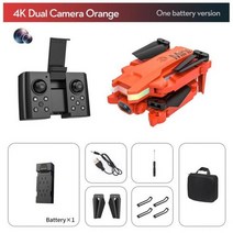 드론2022 Xt8 미니 4khd 픽셀 드론 Wifi Fpv 공기 압력 고정 고도 Led 라이트 Rc Quadcopter 헬리콥터 선물, orange 1 battery