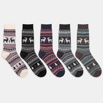 GGRN 남성 사슴 자카드 겨울양말 두꺼운 양말 따뜻한 양말 크리스마스 양말 윈터삭스