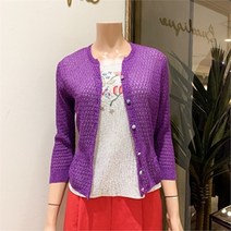 비꼴리끄 NC09 나뭇잎 라운드넥 가디건 B202KC4040