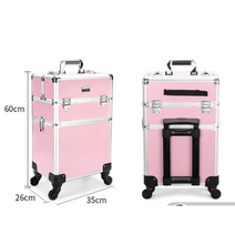 화장품캐리어 메이크업박스 메이크업 캐리어 가방 수납함 네일아트 전문가용 화장품 소품 정리 특수가방, B.핑크 2단