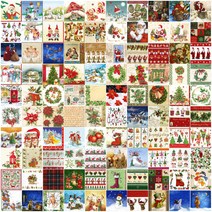 헤리티지공예 냅킨아트 데쿠파주용 냅킨 1장 (크리스마스 식물 배경 글자 편), 31 랜덤냅킨, 5장, 1개