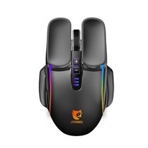 매크로마우스 게이밍 인체공학 RGB 무소은 마우스 Custom Macro Programming Photoelectric Streamer Mouse Colorful Game 8000, [01] black mouse
