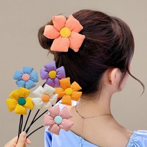 고래백화점 로우번 똥 당고 머리 묶기 와이어 플라워 머리끈