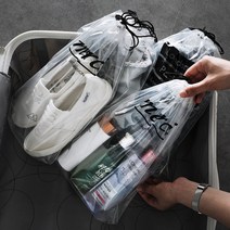투명 비닐 주머니 10장 한세트 다용도 여행 신발 옷 실내화 슈즈백 파우치 정리 보관 가방 백 복주머니