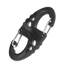 Carabiner 8 모양 carabiner 키 체인 링 야외 등반 행거 버클 스냅 후크 클립 야외 도구, S 블랙, 협력사