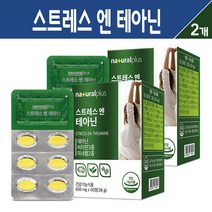 스트레스 엔 테아닌 비타민 미네랄 긴장 완화 보조제 L-테아닌 캡슐 감태 홍경천 추출 분말 타우린 함유 식약처 인증 건강 기능식품, 2개, 스트레스 엔 테아닌 60C