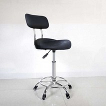 승마의자 병원 진료 등받이 진찰 회전 이동식 높이조절 허리 바퀴의자, 11 브라운 + 등받이