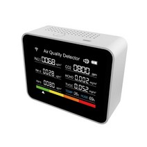 혁신적인 Hygros 온도계 게이지 습도 측정기 13 in 공기 에어 품질 테스트 PM2.5 CO2 용 TVOC, 01 White