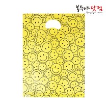 봉투야닷컴 HDPE 35호 (35x44cm) 100장 비닐쇼핑백 비닐봉투 옷봉투 의류봉투 손잡이봉투 링봉투, 스마일