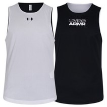 언더아머 남성 히트기어 베이스라인 농구 양면 민소매 티셔츠 1351288-100