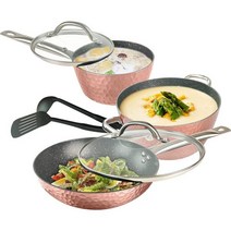 [해외] 르쿠킹 7피스 논스틱 쿡웨어 세트 냄비 팬 논스틱 코팅 후라이팬 스톡 냄비 소스팬 등 냄비 팬 세트 식기세척기 금고(구리), 7 Pieces Copper