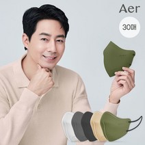 [aer] NEW아에르 KF94 피크V 겨울용 4겹 마스크 30매(S/M/L), 단품, 색상:라이트베이지|사이즈:M