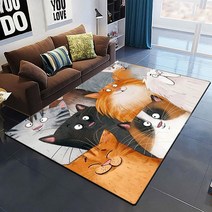 필라테스매트 홈트매트 요가매트 Cute cat carpet Yoga living room children's crawling mat doormat, 02 2_10 120cm by 160cm