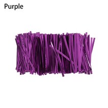 800Pcs 캔디 킹 씰링 포장 가방에 대 한 여러 가지 빛깔의 와이어 금속 트위스트 넥타이 디저트 웨딩 파티 선물 포장 용품, purple
