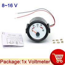 HD 52mm 자동차 타코미터 터보 부스트 게이지 PSI 바 수온 오일 온도 압력 전압계 EGT 타코 미터 RPM, 05 voltmeter