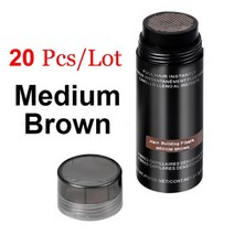 Vip 20pcs 패키지 정통 케라틴 헤어 섬유 스프레이 다채로운 파우더 탈모 빌딩 헤어 라인 옵티마이저 짙은 모발 성장, 미디엄 브라운 20개