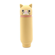 윙하우스 냥이 실리콘 멀티 파우치 WH0461, 베이지, 1개