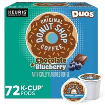 The Original Donut Shop Nutty Caramel 1인용 큐리그 K컵 포드 가향 라이트 로스트 커피 72개입, 12 Count (Pack of 6), Chocolate + Blueberry
