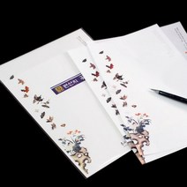 고급한지 화조도 A4 5매 편지지 편선지 인쇄가능