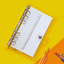 원빈다이어리 지넥스 만년 A6 투명 6공 다이어리 속지 커버 꾸미기 세트 만년형, 투명다이어리 표지 및 기본노트