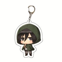 신상품 토끼 귀 애니메이션 피규어 타이탄 키 체인 공격 소장용 레비 에렌 어윈 Q 버전 열쇠 고리 팬 선물 도매, 11 12