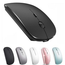 Jetta 충전식 무선 마우스 맥 노트북 iMac 맥북 프로 에어 데스크탑 컴퓨터 크롬북 윈도우용 (실버), Black