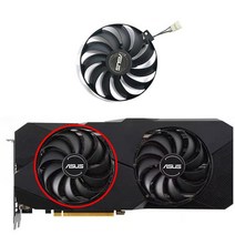 5700XT 2pcs T129215SU FDC10U12S9C 95mm DC 12V 0.50A 4Pin 5600XT 그래픽 카드 팬 Asus Radeon Rx Xt 듀, 02 1pcs T129215SU