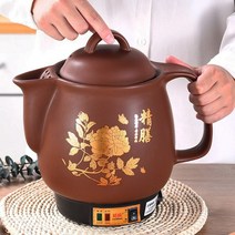 전기 약탕기 홍삼제조기 중탕기 건강원 도자기 주전자 티포트 홍삼만들기 한의원 유리 한약, 4L