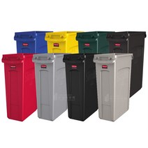 러버메이드 벤티드 슬림짐 휴지통 뉴슬림짐세트/60L 80L 분리수거 쓰레기통, 뉴슬림짐 87L, 노랑