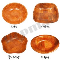 압축 팝콘볼 소 중 원형 사각 플라워 타원 형 팝콘 간식 그릇 나무 과자 티밥 안주 접시 볼, ( 소 타원형 )